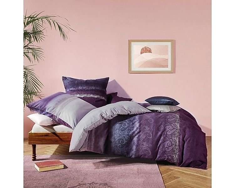 Kaeppel Bettwäsche Jersey Mara in 135x200 + 80x80 cm 21235 aubergine lila P günstig online kaufen