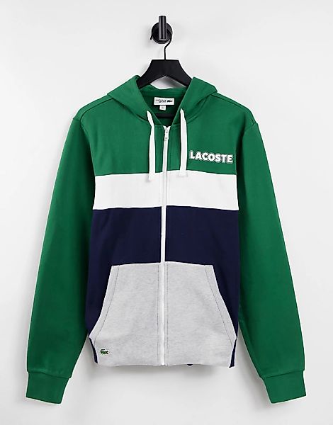 Lacoste Sport – Kapuzenpullover mit durchgehendem Reißverschluss-Grün günstig online kaufen