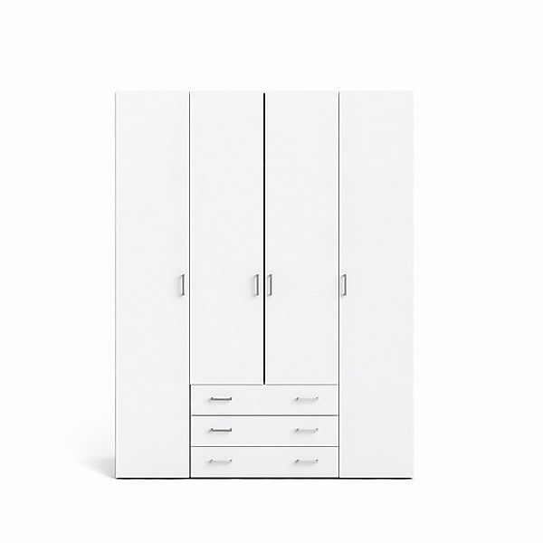 ebuy24 Kleiderschrank Spell Kleiderschrank 4 Türen und 3 Schubladen. Wei günstig online kaufen