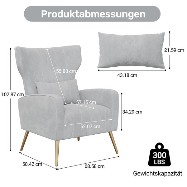 HawthyHome Ohrensessel mit Samtbezug Moderner Loungesessel– günstig online kaufen