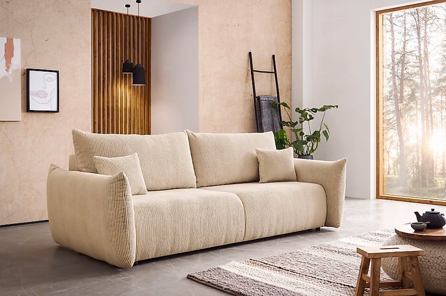 Home affaire 3-Sitzer "MAVAS Schlafsofa mit Bettkasten" ca.240/108cm (Liege günstig online kaufen