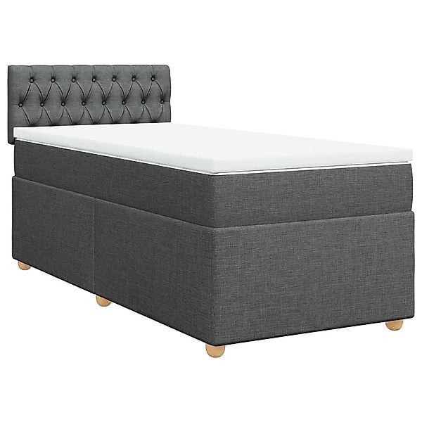 vidaXL Bett Boxspringbett mit Matratze Dunkelgrau günstig online kaufen