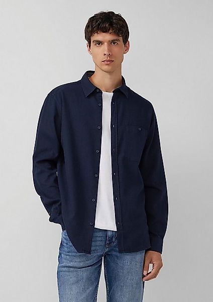 s.Oliver Langarmhemd Hemd Regular Fit: Strukturiertes Baumwollhemd mit Brus günstig online kaufen