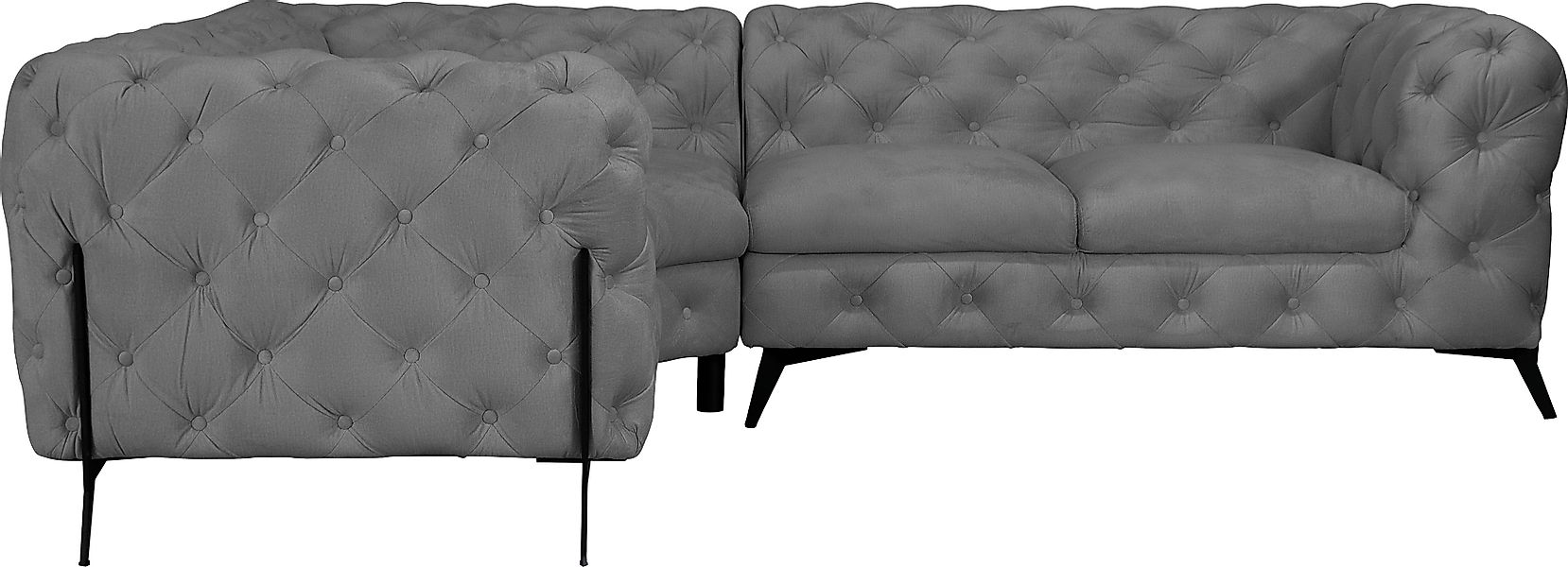 Home affaire Chesterfield-Sofa »Amaury L-Form« moderne Chersterfield-Optik, günstig online kaufen