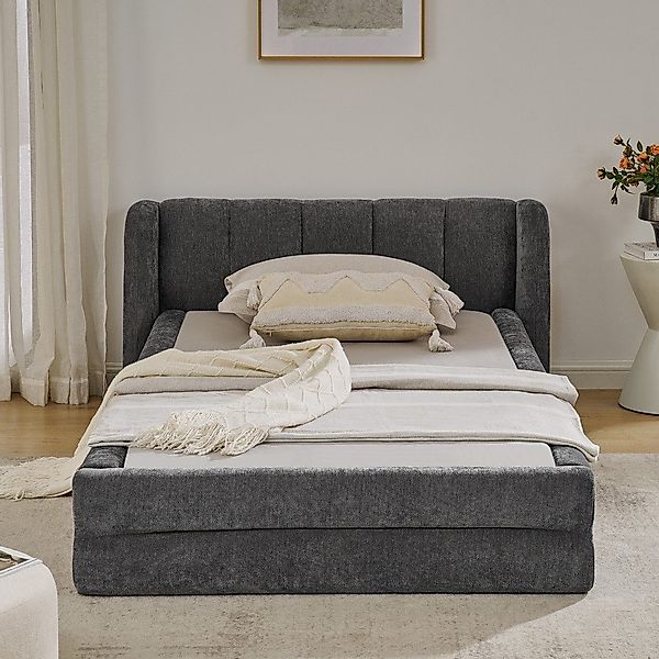 REDOM Polsterbett mit Chenille-Bezug und minimalistisches günstig online kaufen