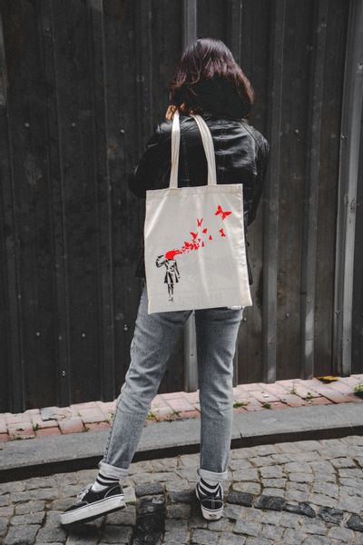 AvantgART Shopper Stoffbeutel Baumvolle, Jutebeutel, Banksy günstig online kaufen