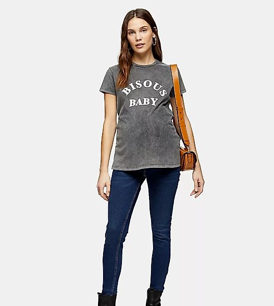 Topshop Maternity – Jamie – Eng geschnittene Jeans mit Überbauchbund in Ind günstig online kaufen