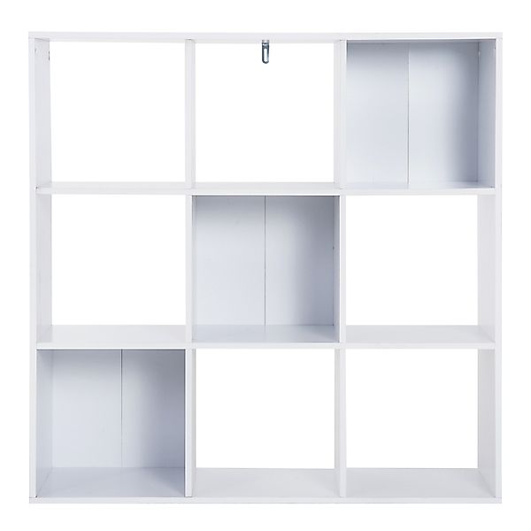 HOMCOM Weißes Bücherregal für Zuhause und Büro, Modernes Regal mit 9 Holzfä günstig online kaufen