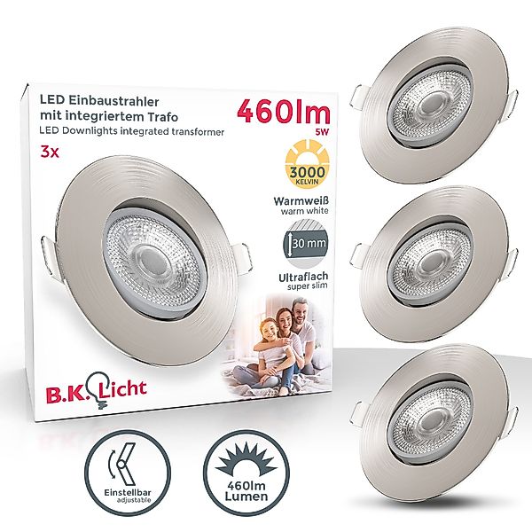 B.K.Licht LED Einbaustrahler SET Einbauleuchten 90mm günstig online kaufen