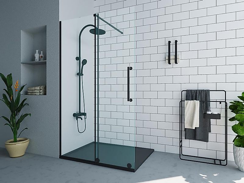 Duschtrennwand Seitenwand Schiebetür italienische Dusche - 120 x 200 cm - M günstig online kaufen