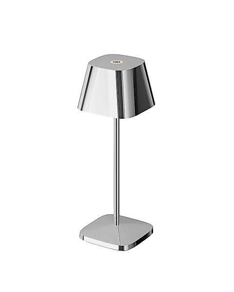 NEAPEL MICRO Design Akku-Tischlampe – kabellos, wetterfest & dimmbar chrom günstig online kaufen