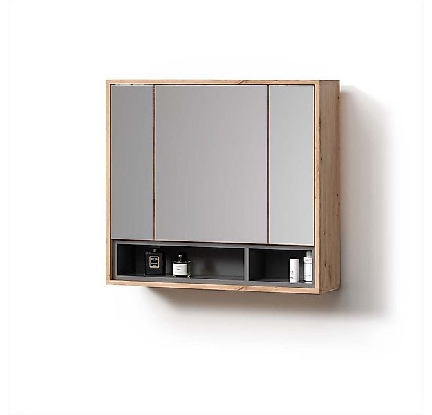 Livinity® Badezimmerspiegelschrank Temo, Artisan Eiche/Anthrazit/Anthrazit, günstig online kaufen