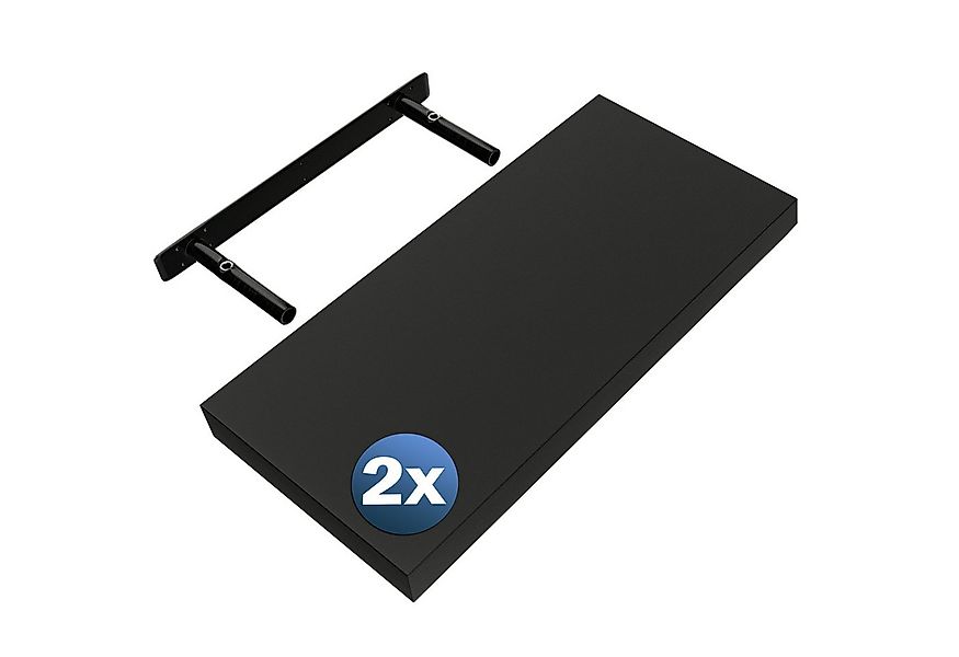 Casaria Wandregal, Schwarz Hängeregal mit Halterung 15kg Tragkraft Küche Ma günstig online kaufen