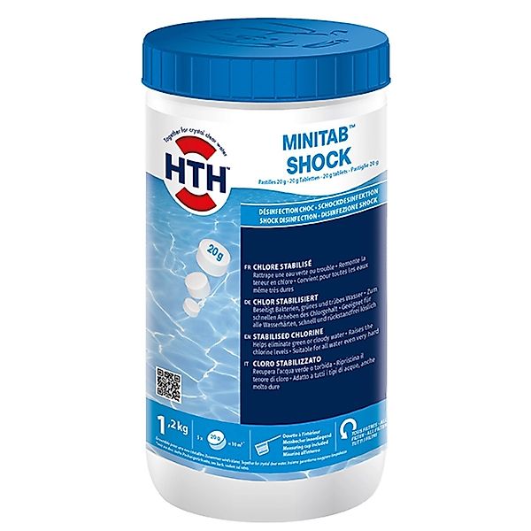 HTH 1,2 kg MiniTab Shock 20 g Schnell Löslich Chlor Tabletten Desinfektion günstig online kaufen