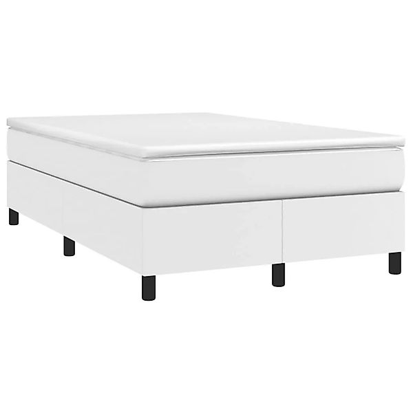vidaXL Boxspringbett mit Matratze Weiß 120x190 cm Kunstleder 3269698 günstig online kaufen