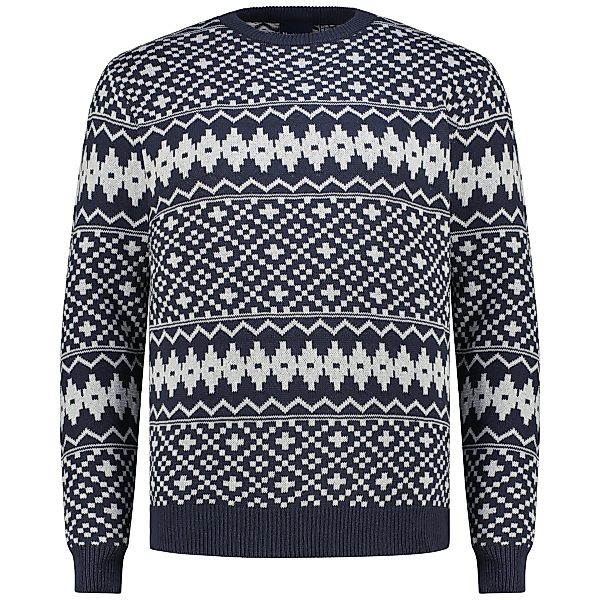 North Strickpullover mit Intarsienmuster Farbe dunkelblau Größe: 4XL günstig online kaufen