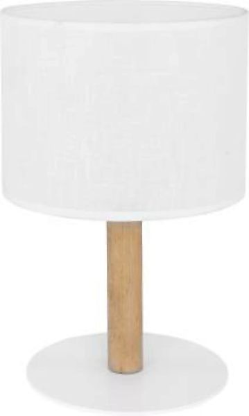 Tischlampe Weiß Holz SEYA Wohnzimmer Bett Lampe günstig online kaufen
