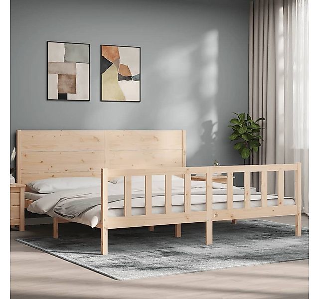 vidaXL Bett Massivholzbett mit Kopfteil 200x200 cm günstig online kaufen