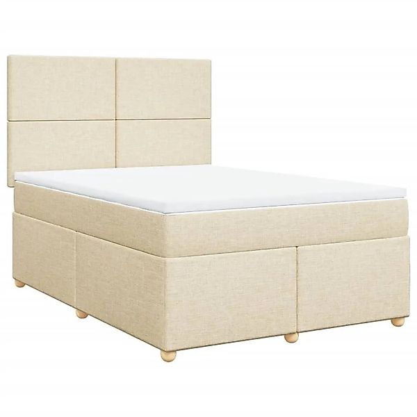 vidaXL Boxspringbett mit Matratze Creme 140x200 cm Stoff 3291301 günstig online kaufen