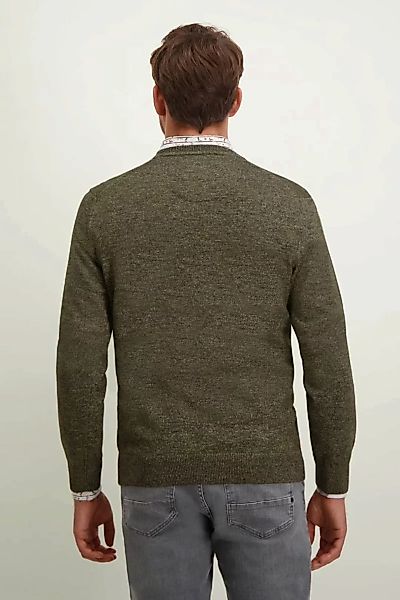 State Of Art Pullover mit V-Ausschnitt Grün Melange - Größe M günstig online kaufen