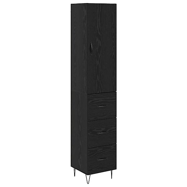 vidaXL Highboard Schwarz Eichen-Optik 69,5 x 34 x 180 cm Holzwerkstoff 3402 günstig online kaufen