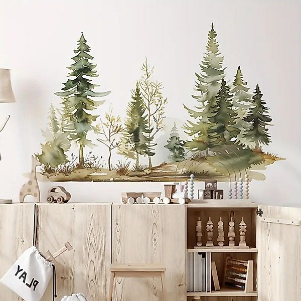 Montegoni Wandtattoo Aquarell-Wald-Wandaufkleber – perfekt für günstig online kaufen