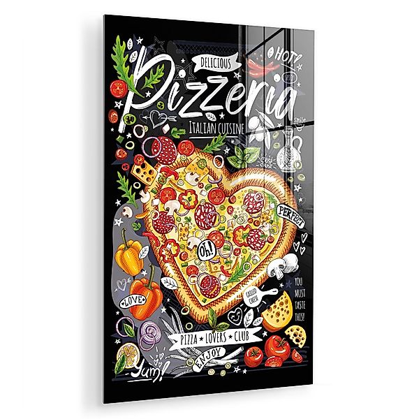 MuchoWow Acrylglasbild Pizzeria - Speisekarte - günstig online kaufen