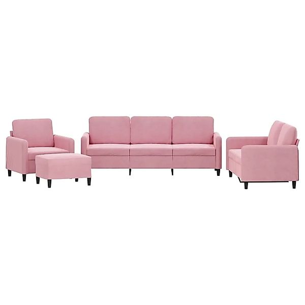 vidaXL 4-Tlg Sofagarnitur Rosa Samt 3201947 günstig online kaufen