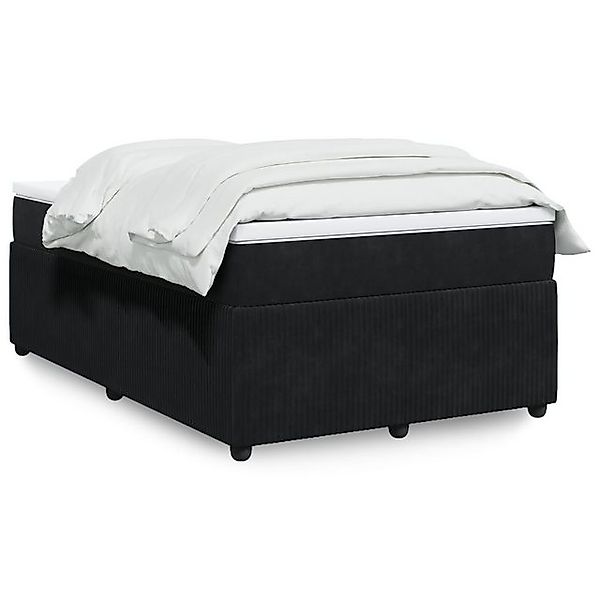 vidaXL Boxspringbett, Boxspringbett mit Matratze Schwarz 120x200 cm Samt günstig online kaufen
