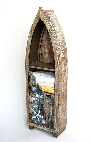 DanDiBo Badregal Regal Boot Bootsform Holz Antik MR16 Maritim Bootsregal Ba günstig online kaufen