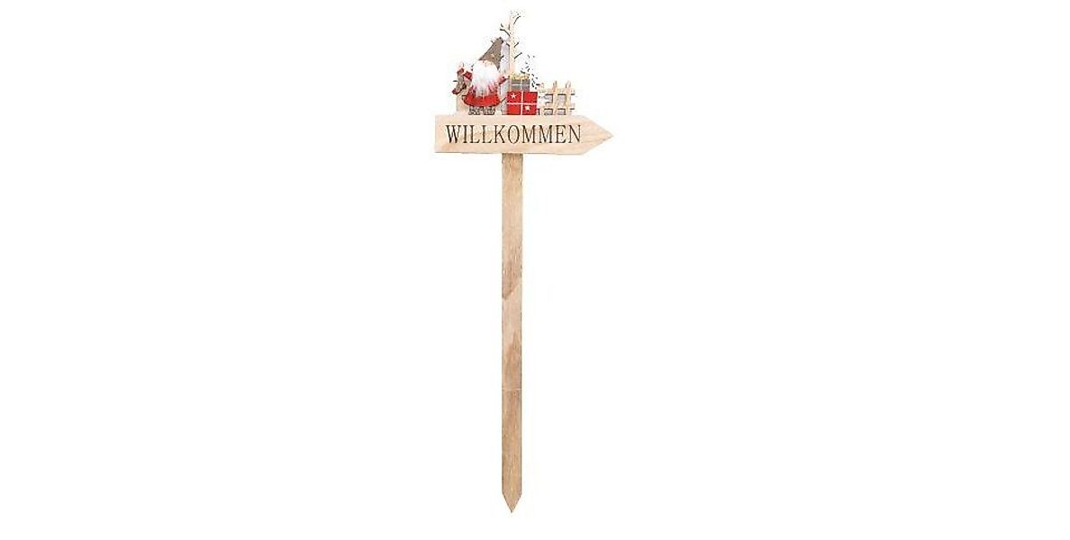Trend Line Weihnachtsfigur TrendLine Dekostecker Holz Willkommen 73 x 26 cm günstig online kaufen