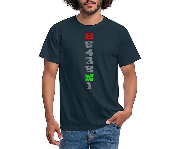 Spreadshirt T-Shirt Motorrad Schaltung 1N23456 Geschenkidee für Motorradfah günstig online kaufen