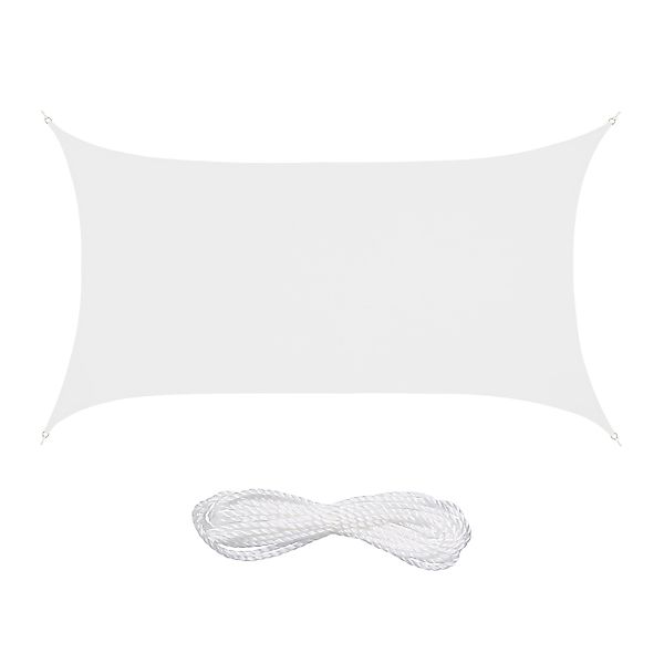 relaxdays Sonnensegel Rechteckiges Sonnensegel Polyester, weiss, günstig online kaufen