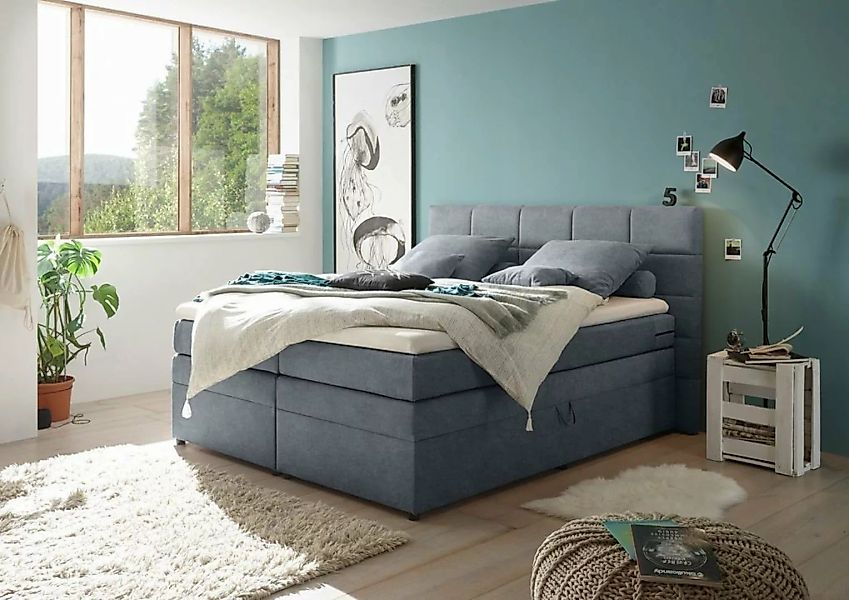 ED EXCITING DESIGN Boxspringliege (180 x 200 cm, Tacoma 1 "Uran" anthrazit günstig online kaufen