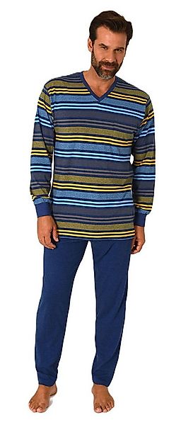 Normann Pyjama Herren Schlafanzug mit Bündchen in Streifenoptik - auch in Ü günstig online kaufen