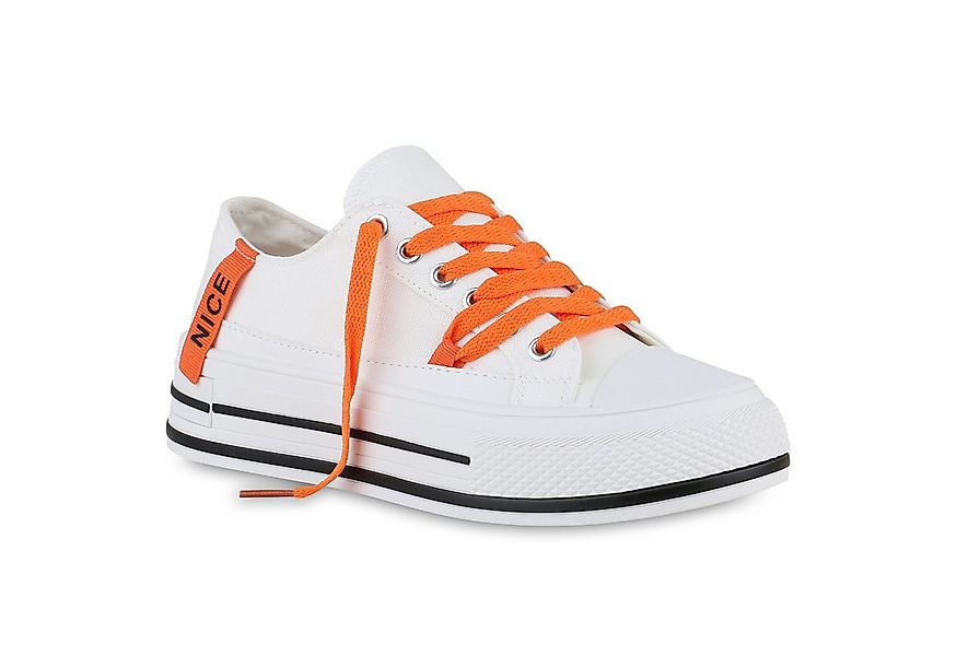 VAN HILL 840989 Sneaker Damen Sneaker Low Schnürer Prints Wedges Stoff günstig online kaufen