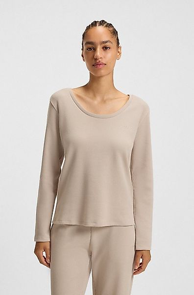 BOSS Langarmshirt Waffle Schlaf-Top, Waffelstruktur, aus Baumwollmix günstig online kaufen