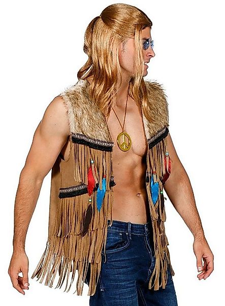 Metamorph Hippie-Kostüm Hippieweste mit Fransen, Die beste Weste für Woodst günstig online kaufen