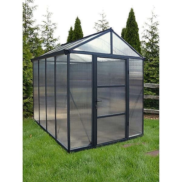 Palram - Canopia  Gewächshaus Glory 6x8 PC 10 mm Grau 4,8 m² inkl. Fundamen günstig online kaufen