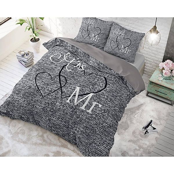 Sitheim-Europe Bettwäsche Bettwäsche-Set Mr-Mrs, 3 teilig günstig online kaufen