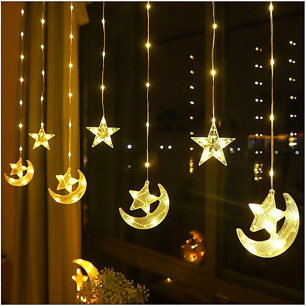 Qualra LED-Lichtervorhang Lichter Vorhang Innen 82LEDs günstig online kaufen