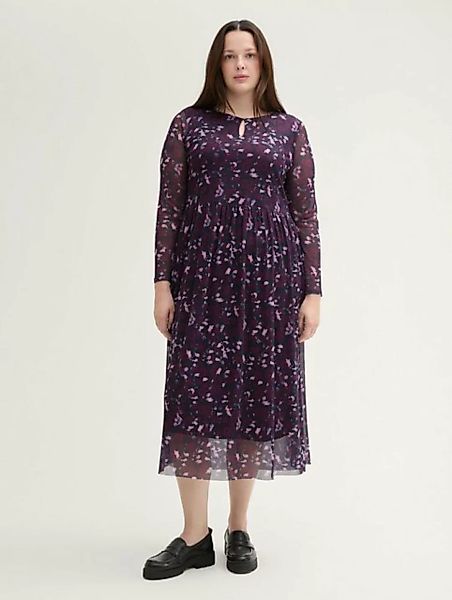 TOM TAILOR PLUS Sommerkleid Plus Size - Mesh Kleid mit Print günstig online kaufen