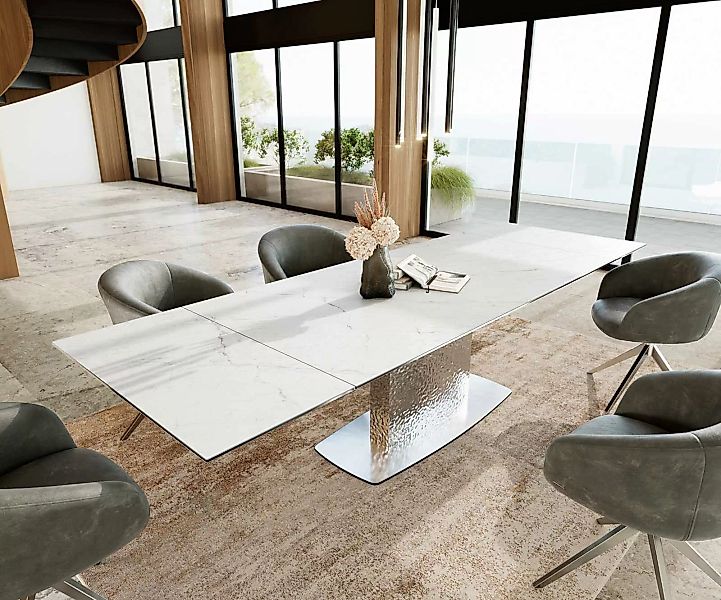 DELIFE Esstisch Edge, Keramik Laminam®Statuarietto Weiß günstig online kaufen