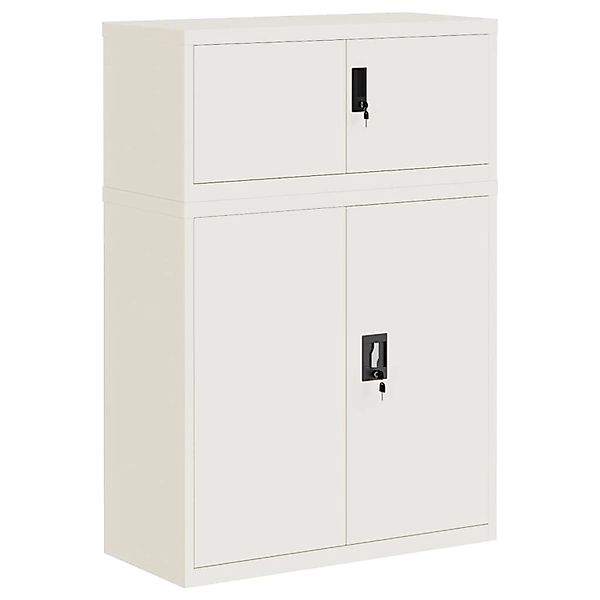 vidaXL Aktenschrank Weiß 90x40x130 cm Stahl günstig online kaufen