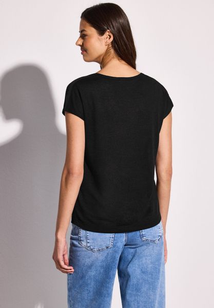 STREET ONE T-Shirt mit abgerundetem V-Ausschnitt günstig online kaufen