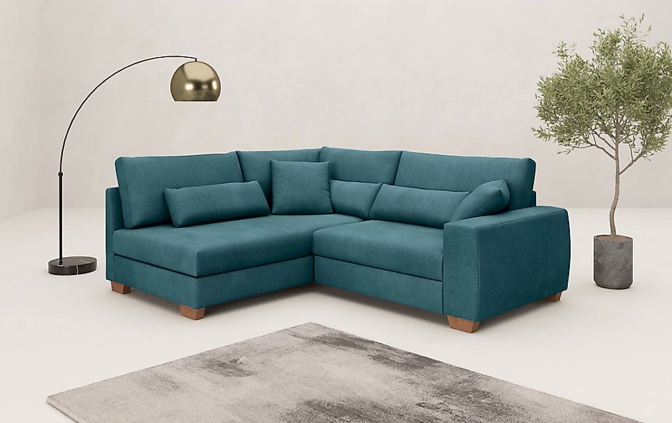 Mr. Couch Ecksofa "Helena L-Form", Mit Federkern, wahlweise mit Bettfunktio günstig online kaufen