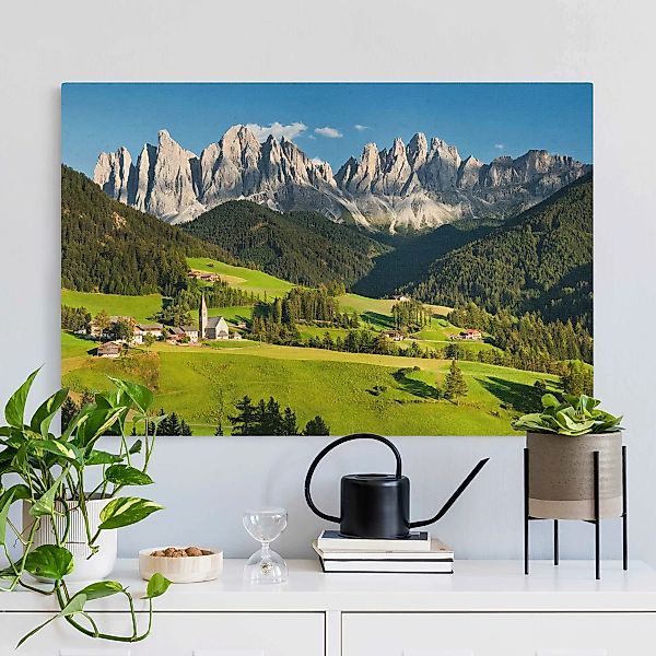 Leinwandbild auf Naturcanvas Geislerspitzen in Südtirol günstig online kaufen