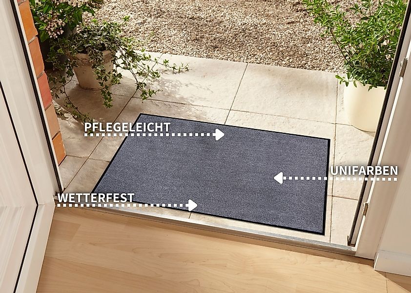 my home Fußmatte »Triton«, rechteckig, 7 mm Höhe, Schmutzfangmatte, Türmatt günstig online kaufen