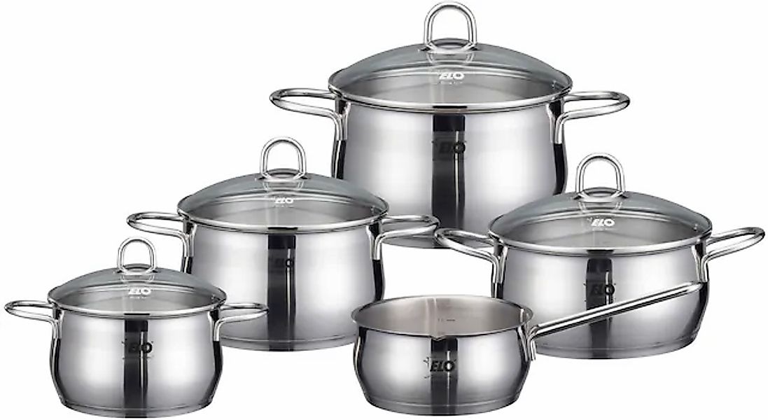 Elo Topf-Set »Platin«, Edelstahl 18/10, (Set, 9 tlg., 1 Bratentopf 20 cm, j günstig online kaufen