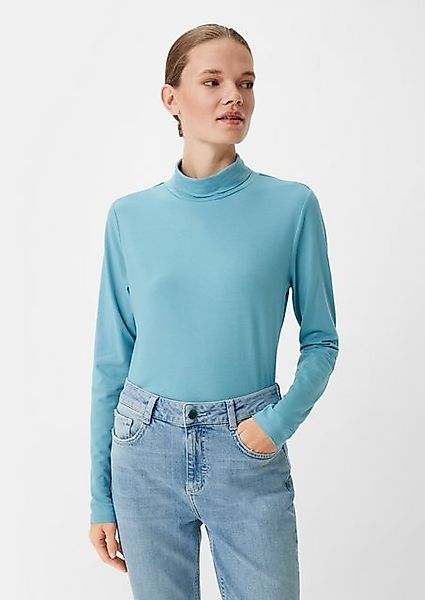 comma casual identity Langarmshirt Rollkragenpullover aus Strickjersey Logo günstig online kaufen